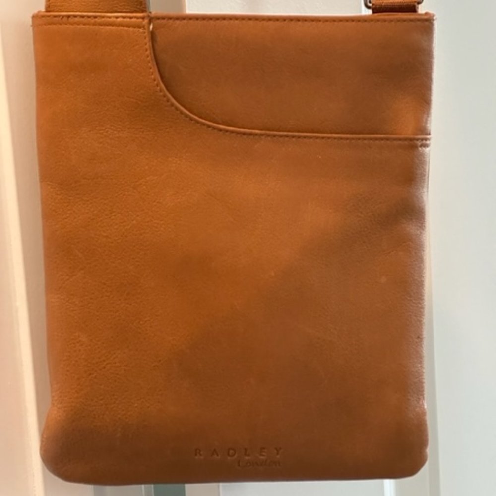 Radley Small Leather Crossbody Messenger Bag Tan